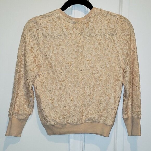 The Limited Pink & Cream Lace Beaded Cardigan This - Picture 3 of 7